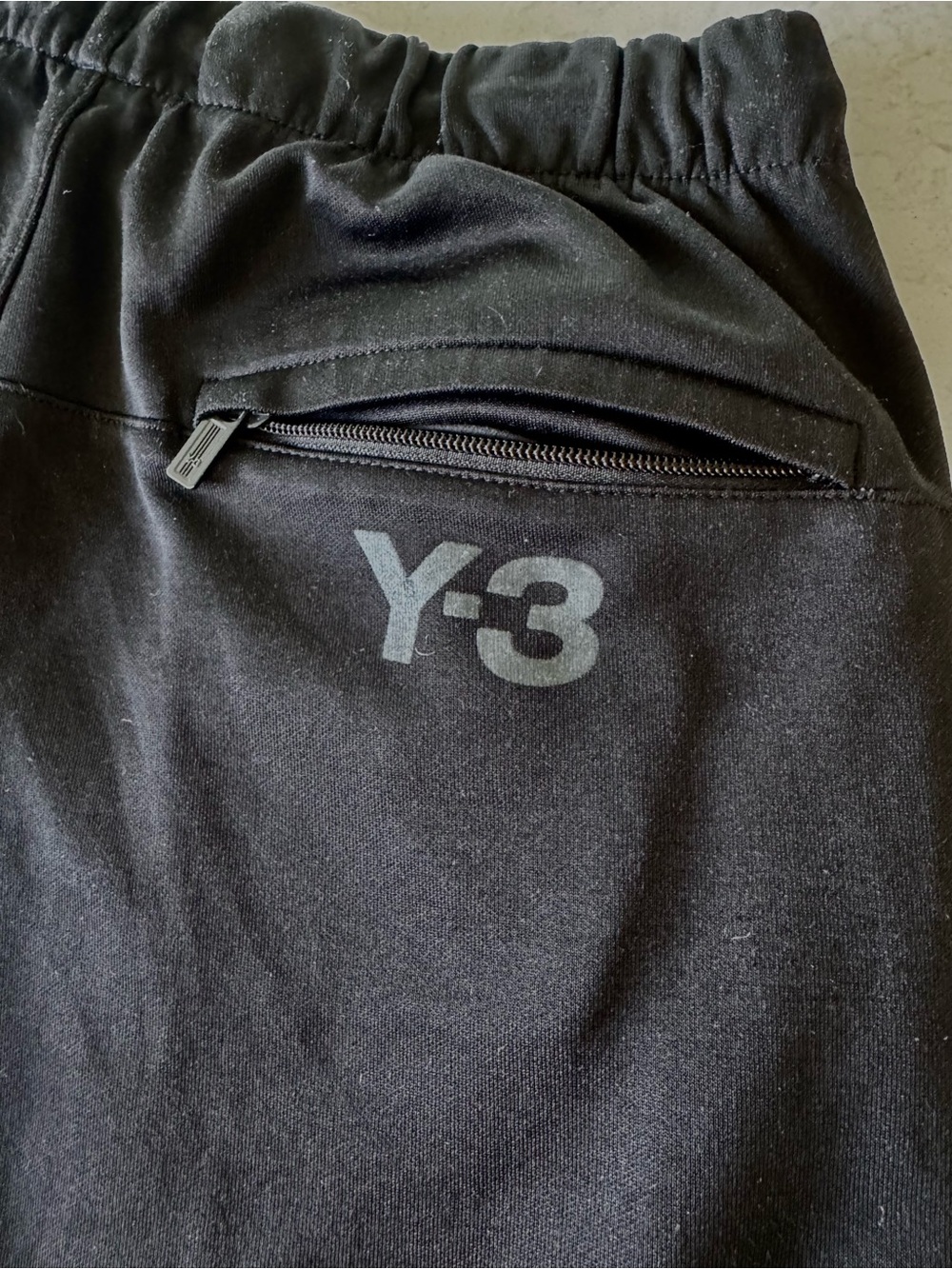 Y-3 Black Logo Waistband Joggers with Zip Pocket